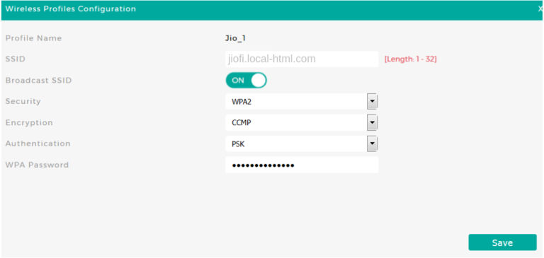 Jiofiber Router Password for wifi